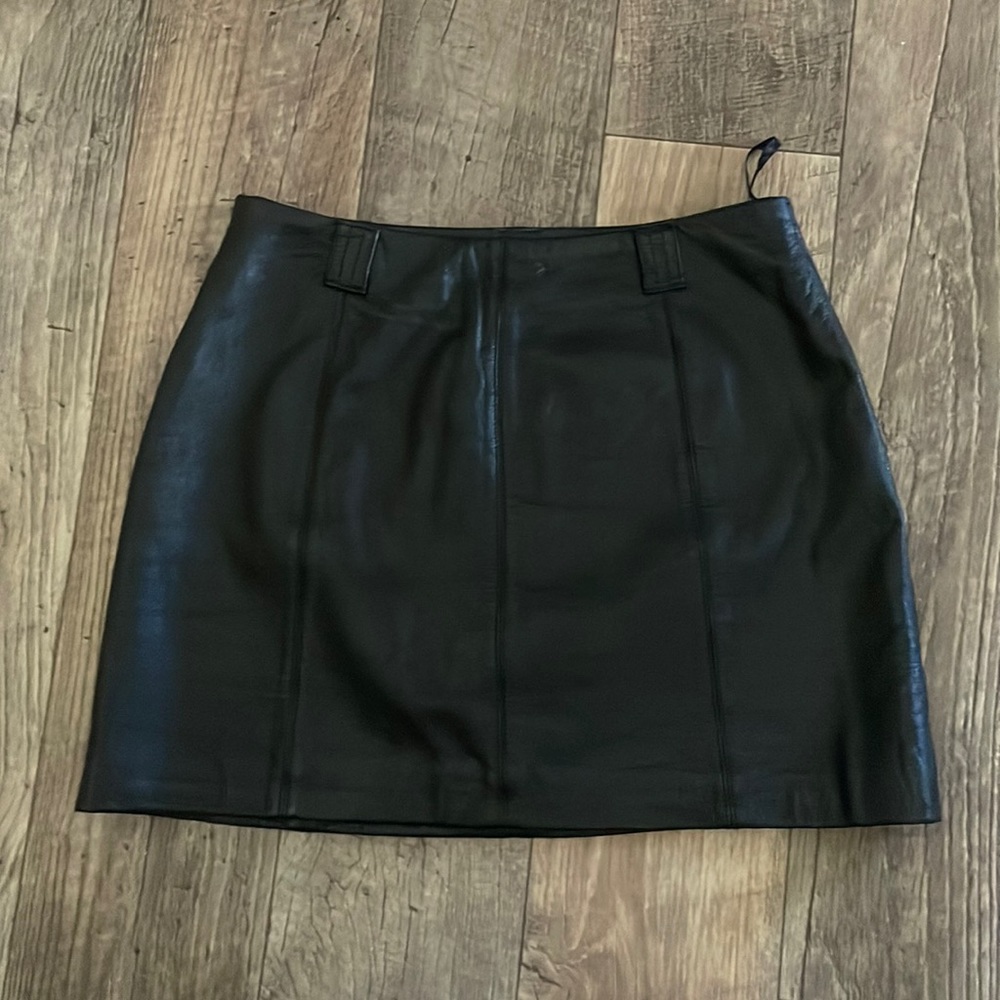 Vintage leather mini skirt